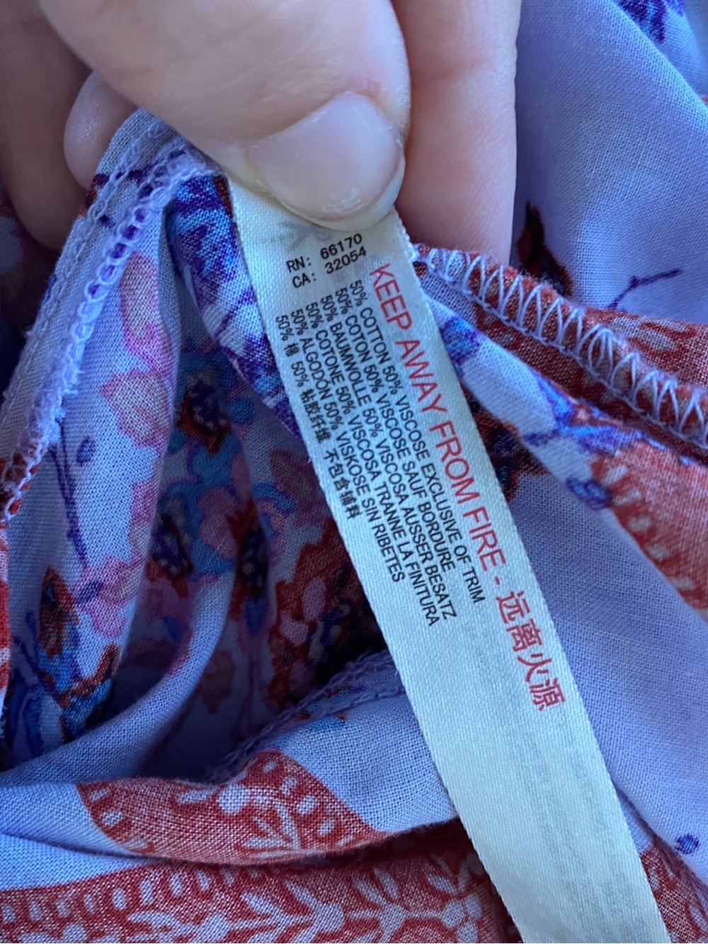 Free People Lavender Floral Wide Leg Pants with Red Lattice - Picture 9 of 9